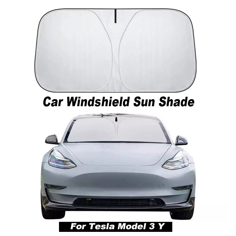 Windshield Sun Visor Foldable Sun Shade Cover For Tesla Model Y Juniper/Model3 Highland