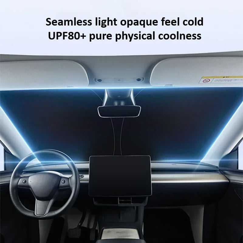 Windshield Sun Visor Foldable Sun Shade Cover For Tesla Model Y Juniper/Model3 Highland