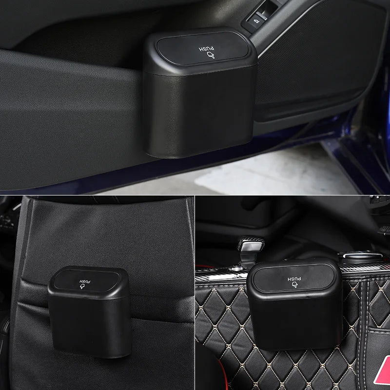 Car Trash Bin with Lid Waterproof Can for Tesla Auto Accessories