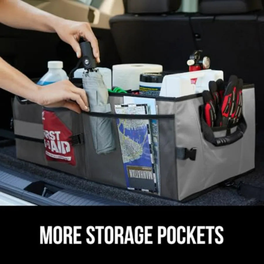 Large Sturdy Trunk Storage Organizer Slip and Water Resistant Collapsible Organization