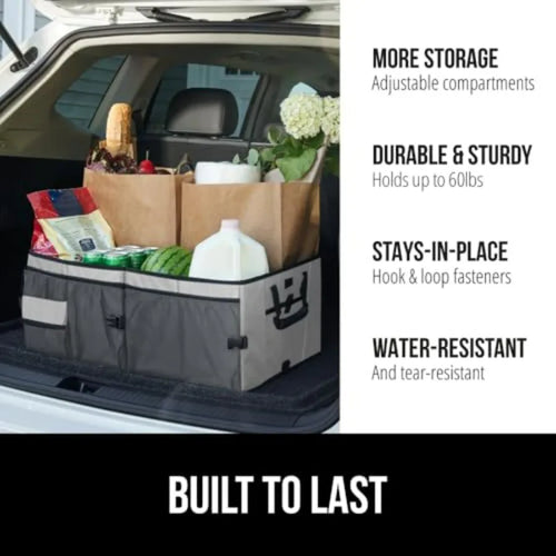 Large Sturdy Trunk Storage Organizer Slip and Water Resistant Collapsible Organization