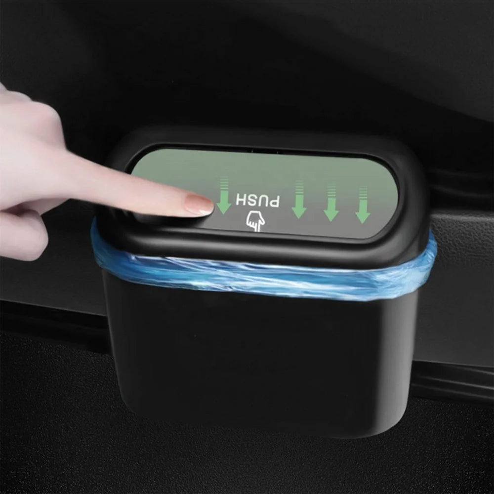 Car Trash Bin with Lid Waterproof Can for Tesla Auto Accessories
